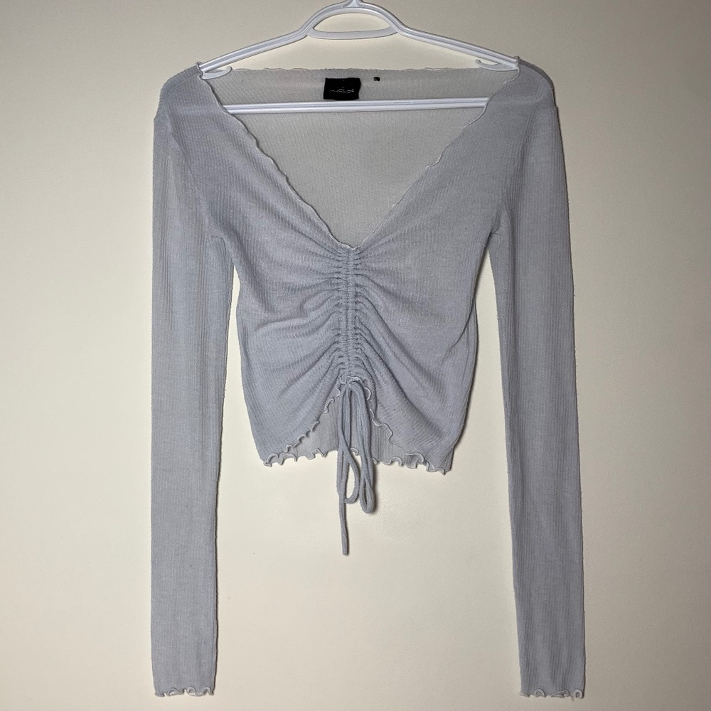 Urban Outfitters Light Blue Lettuce Trim Top Size XS (GUC)